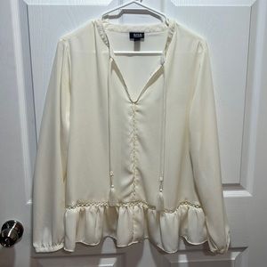 PLX a.n.a cream blouse NWT